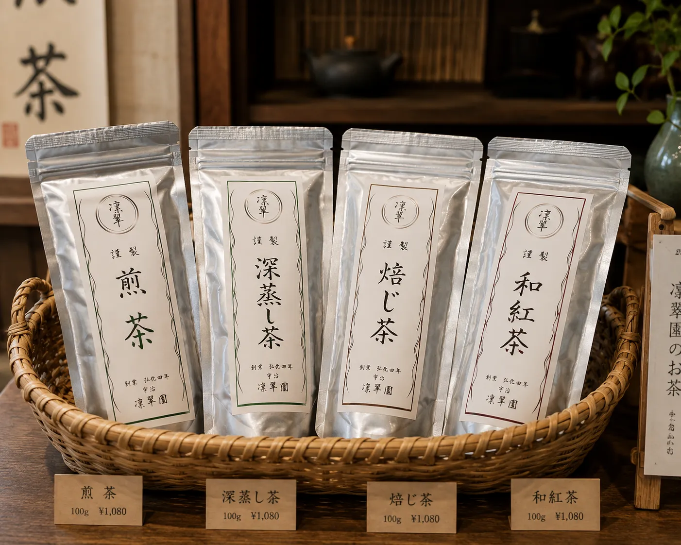 凛翠園の茶葉